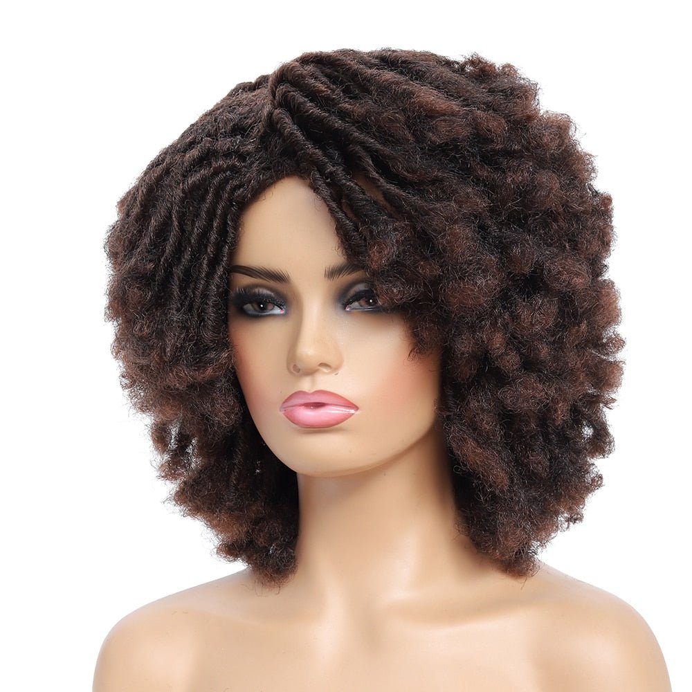 10" Braided Wigs Afro Bob Wig Synthetic Dreadlock Wigs Short Curly - Free Delivery Worldwide only at Flexi Africa