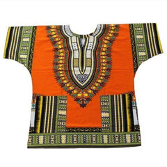 100% Cotton African Print Dashiki Unisex Clothing Bold and Colorful Loose T-shirts - Flexi Africa - Free Delivery Worldwide