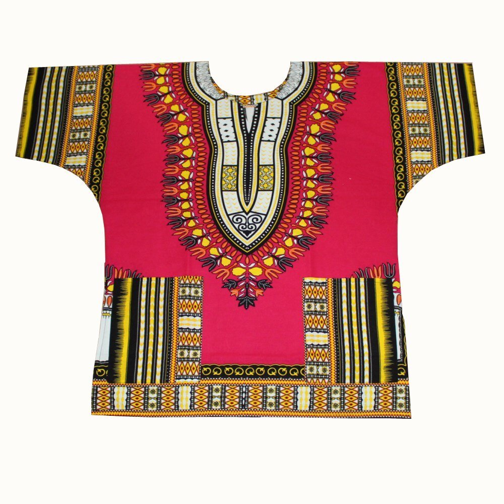 100% Cotton African Print Dashiki Unisex Clothing Bold and Colorful Loose T-shirts - Flexi Africa - Free Delivery Worldwide