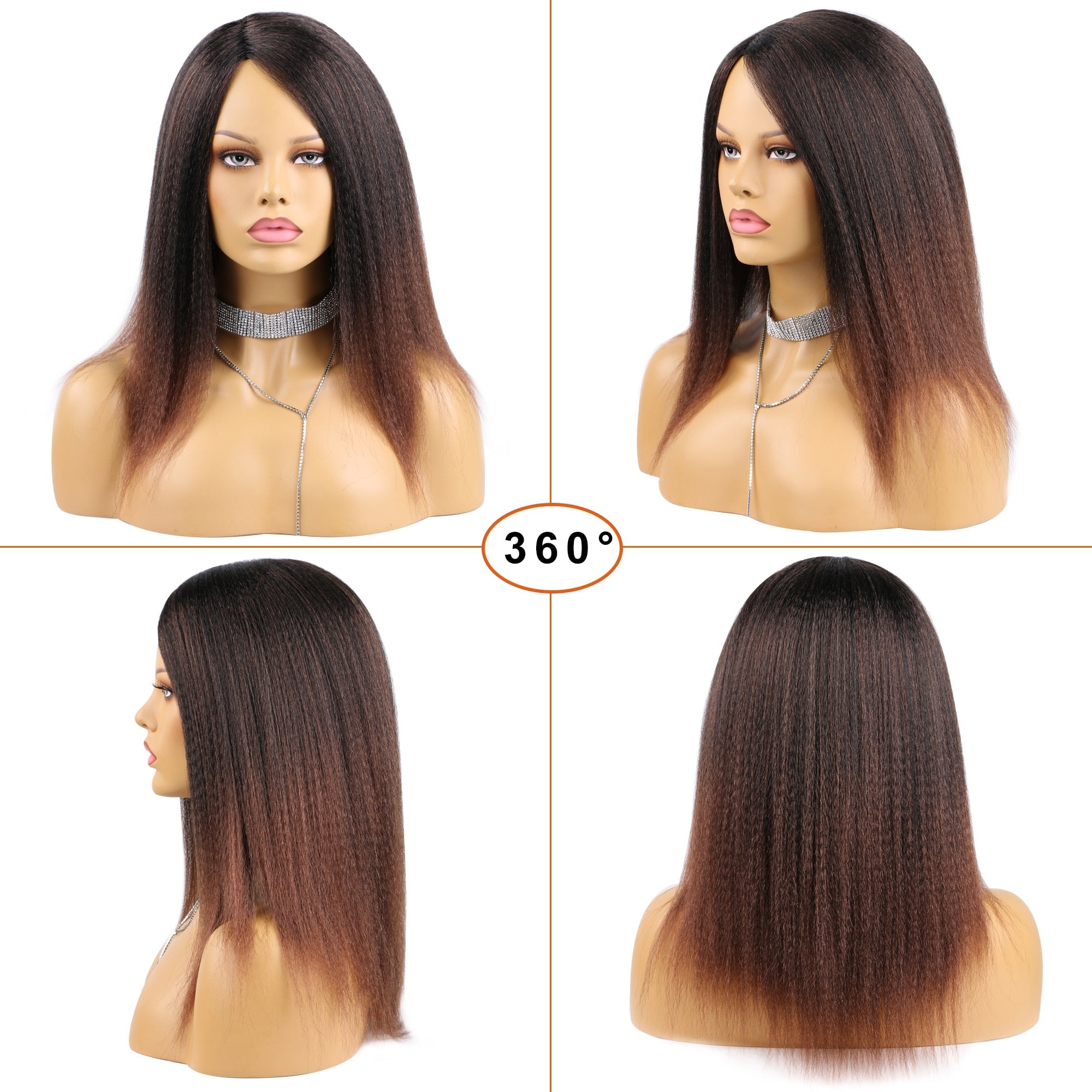 14" Natural - Looking Yaki Hair Wig for African Women - Free Delivery Worldwide only at Flexi Africa