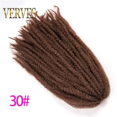 18" Afro Kinky Braiding Hair Synthetic Crochet Marly Braids Extensions 30 Strands Burgundy Black Ombre - Flexi Africa