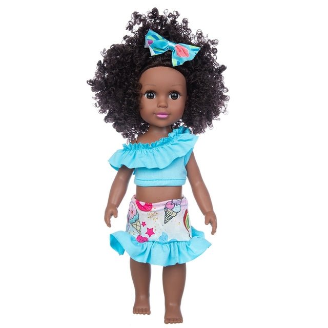 1PC African Black Baby Toy - 35cm Rubber Multi Style Explosion Head Baby Doll in Black Skin - Flexi Africa Worldwide Postage