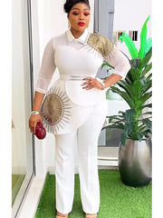 2 Piece Set Africa Clothes 2025 New Dashiki African Summer Fashion Suits Top And Trousers Plus Size Party Clothing for Lady - Free Delivery Worldwide only at Flexi Africa