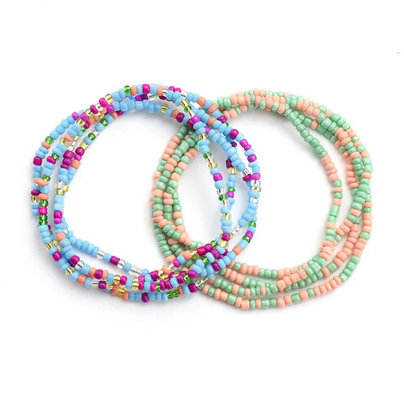 2PC Summer Waist Bead Chains African Belly Beads Colorful Beach Bikini Body Belly Chain Elastic Jewelry - Flexi Africa