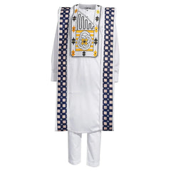 3PC African Men's Clothing Set Traditional White Clothes - Free Delivery Worldwide only at Flexi Africa