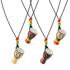 4PCS Mini African Drum Design Necklace Tambourine Pendant Decorative Chic Necklaces - Flexi Africa - Free Delivery Worldwide only at www.flexiafrica.com
