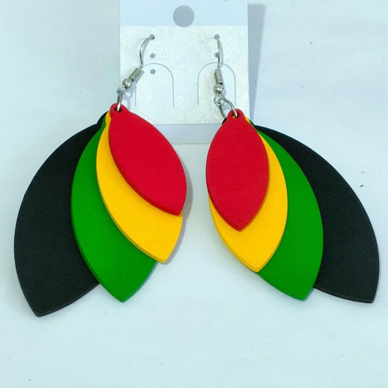 5pcs Exaggerated Geometric African Beauty Pattern Dangle Earrings Resin Jewelry Creative Gift For Women Girls - Flexi Africa - Free Delivery Worldwide only at www.flexiafrica.com