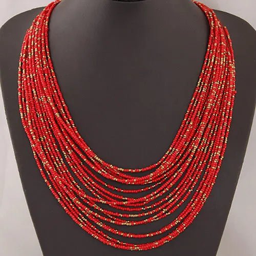 Acrylic Bead Jewelry Sets: Fashionable Necklaces and Bangles for Women - Multicolor Necklace New Jewelry Set - Flexi Africa - Flexi Africa offers Free Delivery Worldwide - Vibrant African traditional clothing showcasing bold prints and intricate designs