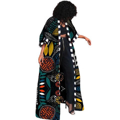 Stylish Dashiki Print Long Shirt Cardigan Coat Dress for Women - Perfect for Autumn and Winter - Free Delivery Worldwide only at Flexi Africa