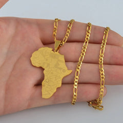 Africa Map Pendant Necklaces in Silver and Gold: Stylish Jewelry for Women and Men - Free Delivery Worldwide