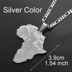 Africa Map Pendant Necklaces in Silver and Gold: Stylish Jewelry for Women and Men - Free Delivery Worldwide only at Flexi Africa