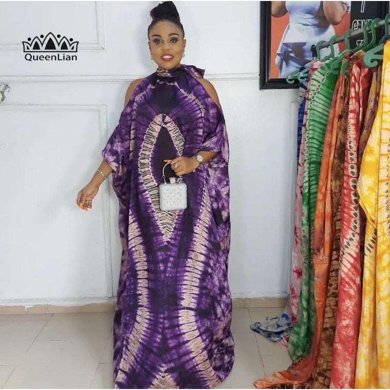 African Heritage Classic Pattern Chiffon Off-the-Shoulder Plus Size Dress - Flexi Africa - Free Delivery Worldwide