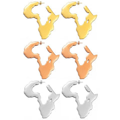 African Map Big Earrings Wedding Stud - Free Delivery Worldwide only at Flexi Africa