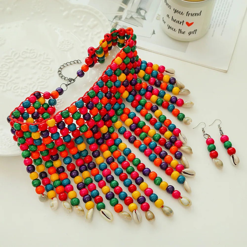 African Statement Chunky Choker Necklaces For Women Multi Strand Colorful Bead - Free Delivery Worldwide only at Flexi Africa