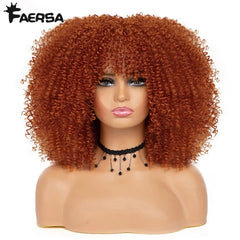 Afro Kinky Curly Wig for Black Women - Short, Synthetic, Blonde, Red, Ombre, Glueless, High - Temperature Cosplay Wigs - Free Delivery Worldwide only at Flexi Africa