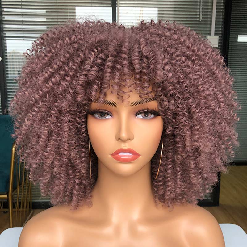 Afro Kinky Wig 14" with Bangs for Black Women - Perfect for Cosplay and Natural Hair Looks - Free Delivery Worldwide only at Flexi Africa