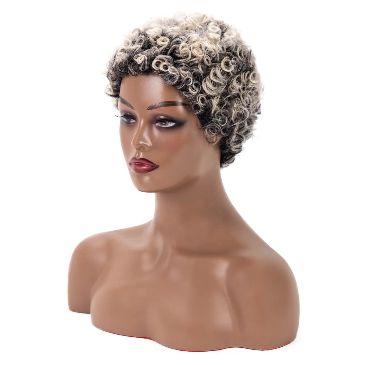 Amir Short Grey Afro Kinky Curly Wig Women Synthetic Hair Wigs With Natural Short Bob Wigs - Free Delivery Worldwide only at Flexi Africa