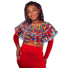 Ankara African Net Necklaces Shawl Collar Women Accessories Multistrand - Free Delivery Worldwide only at Flexi Africa