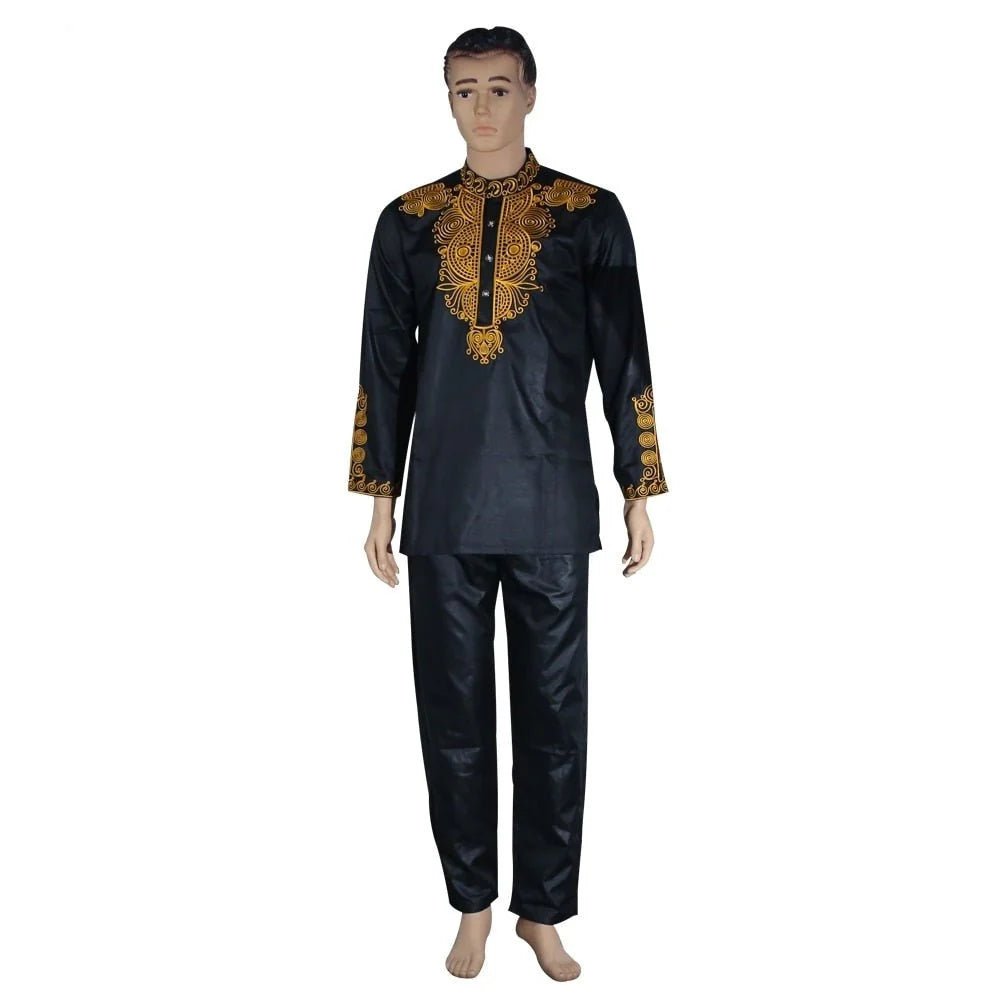 Authentic African Style: Men's Dashiki Top and Pant Set for the Fashion-Forward Gentleman - Flexi Africa - Free Delivery