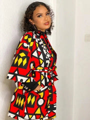 Authentic African Style: Women's Short Kimono Jacket with Traditional Patterns - Flexi Africa offers Free Delivery Worldwide