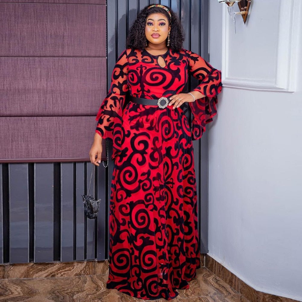 Breezy Elegance: African Chiffon Dresses - Flexi Africa - Flexi Africa offers Free Delivery Worldwide - Vibrant African traditional clothing showcasing bold prints and intricate designs