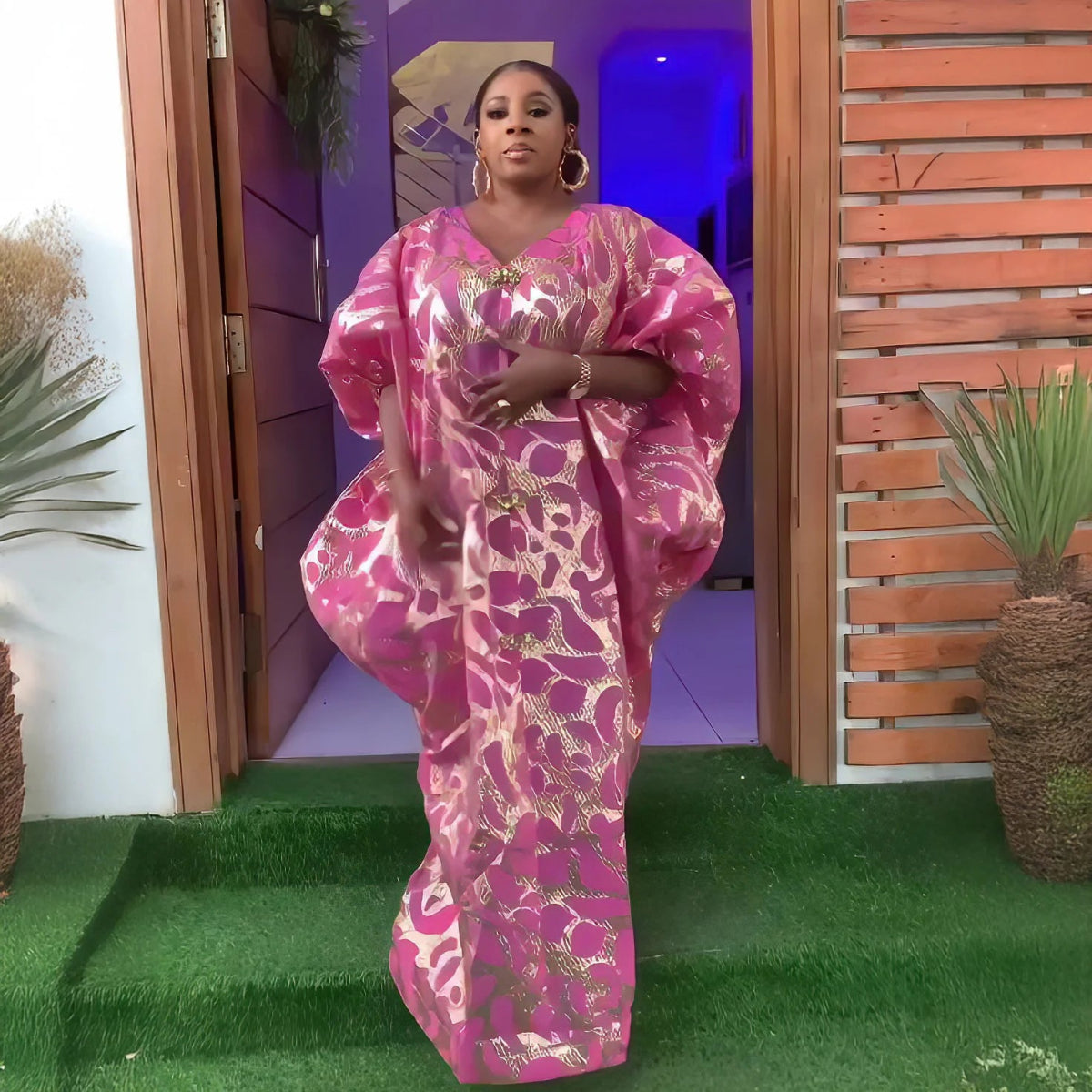 Chic plus size elegant dresses Jacquard fabric women dresses african fashion Luxury african dresse women - Free Delivery Worldwide only at Flexi Africa