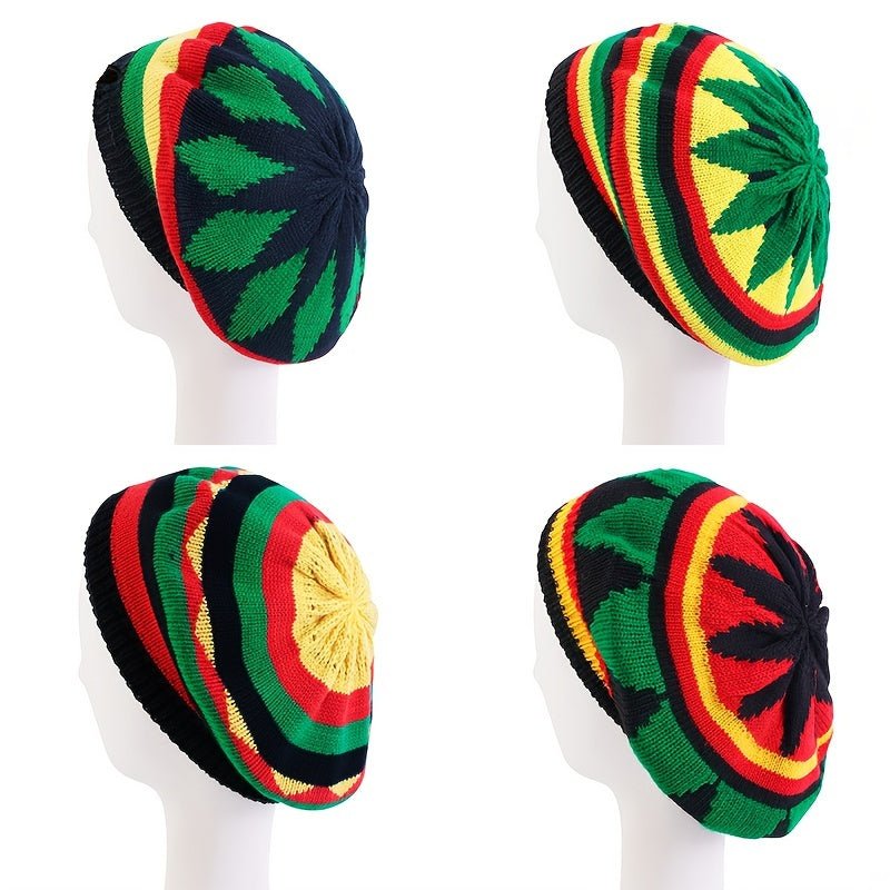 Colorful Reggae Jamaican Knitted Hat - Outdoor Street Style Wool Hat for Cold Weather - Free Delivery Worldwide only at Flexi Africa