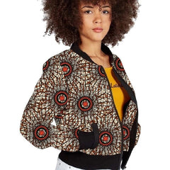 Elegant African-Inspired Women's Bomber Jacket: Colorful Statement Piece for Stylish Comfort - Flexi Africa - Flexi Africa offers Free Delivery Worldwide - Vibrant African traditional clothing showcasing bold prints and intricate designs