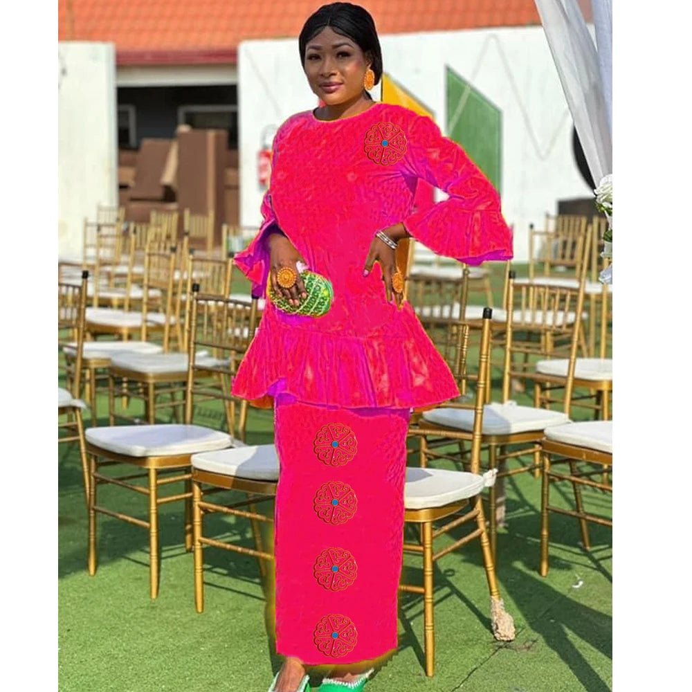 Elegant Bazin Rich Dresses for African Women - Traditional Brocade Clothing - Free Delivery Worldwide only at Flexi Africa