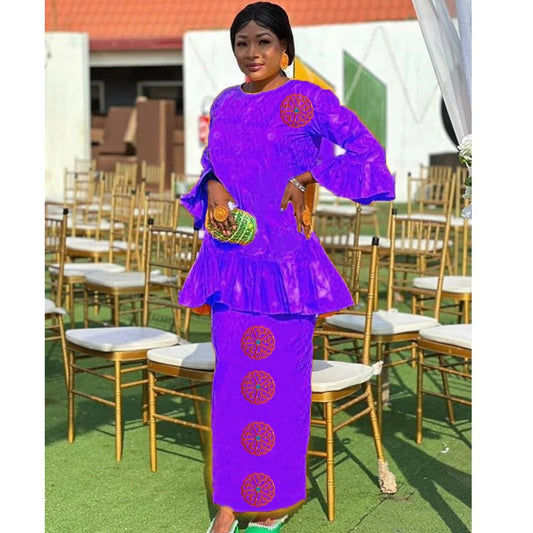 Elegant Bazin Rich Dresses for African Women - Traditional Brocade Clothing - Free Delivery Worldwide only at Flexi Africa