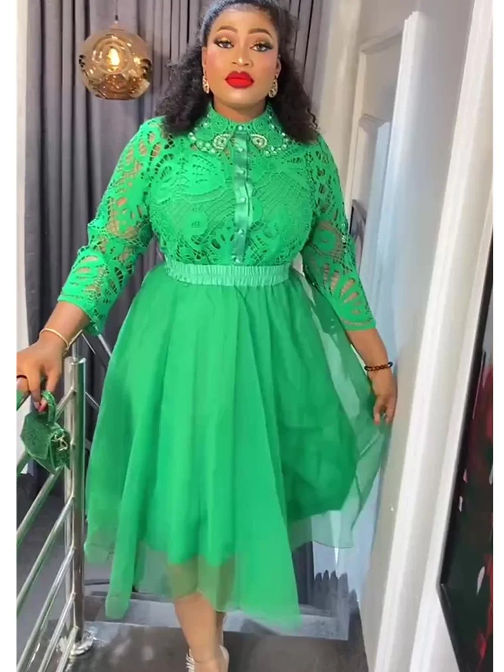 Elegant Plus Size African Party Dresses Set: 3PCS Tops and Skirts Suits - Flexi Africa - Free Delivery www.flexiafrica.com