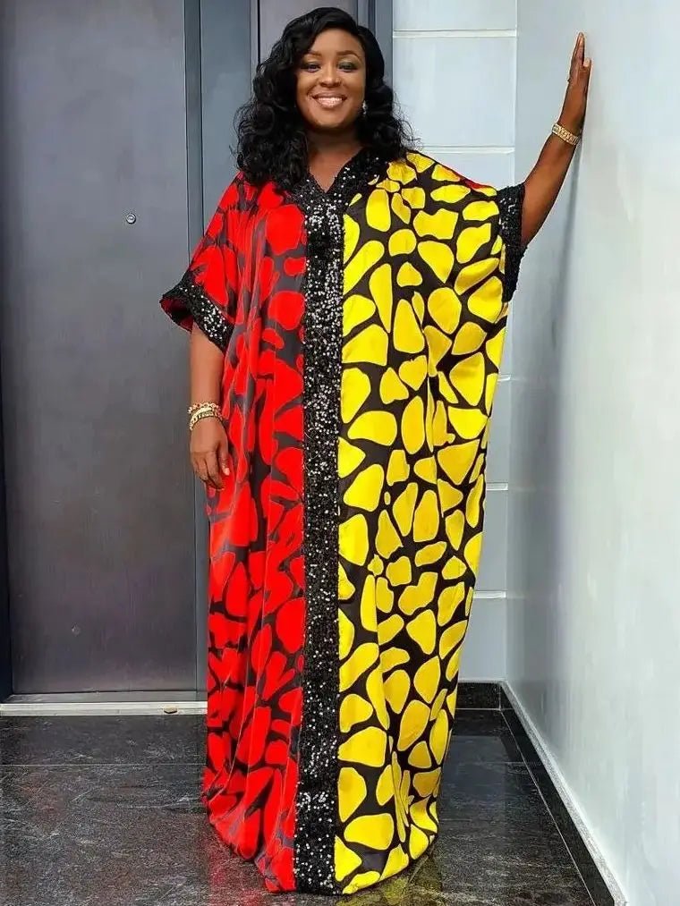 Exquisite Abayas: Embrace Luxury African Fashion for Evening Parties with Caftans, Boubous, and Djellabas - Flexi Africa - Flexi Africa offers Free Delivery Worldwide - Vibrant African traditional clothing showcasing bold prints and intricate designs