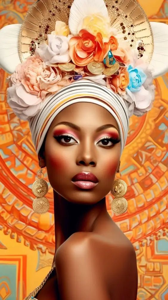 Exquisite African Women Diamond Painting Kit: Full Square/Round Diamonds, Stunning Portrait Design - Flexi Africa - Flexi Africa offers Free Delivery Worldwide - Vibrant African traditional clothing showcasing bold prints and intricate designs