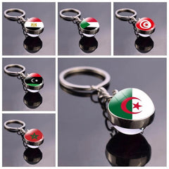 Exquisite Glass Ball Keychains Featuring Designs Inspired by North African Nations - Free Delivery Worldwide only at Flexi Africa