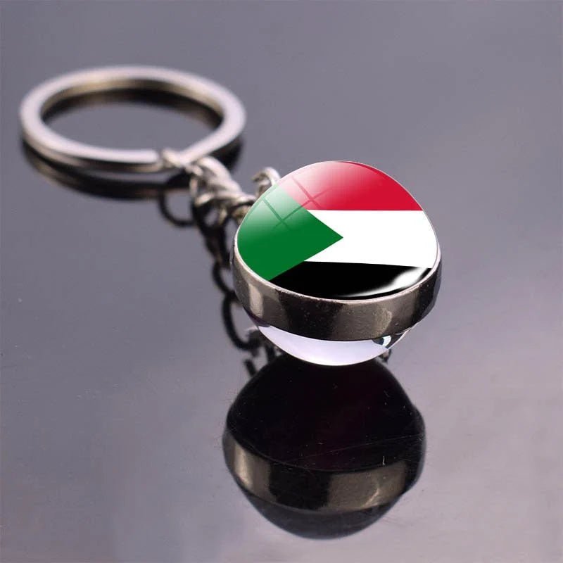 Exquisite Glass Ball Keychains Featuring Designs Inspired by North African Nations - Free Delivery Worldwide only at Flexi Africa