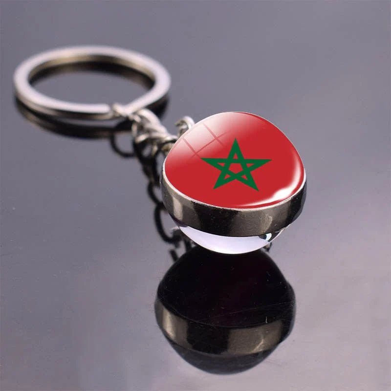 Exquisite Glass Ball Keychains Featuring Designs Inspired by North African Nations - Free Delivery Worldwide only at Flexi Africa