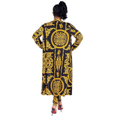 Fashion Forward: African Print Elastic Bazin Baggy Pants with Dashiki Sleeve Famous Suit for Women - Flexi Africa