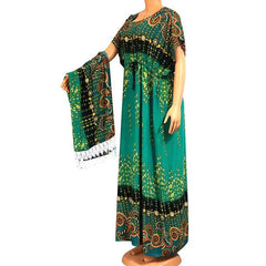 Floral Print African Dress for Women with Lace Detailing and Matching Scarf - 100% Cotton - Flexi Africa - Free Delivery