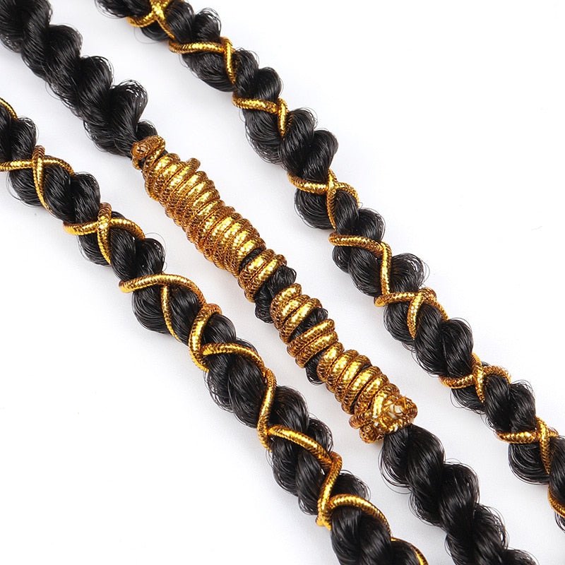 Gold Braids Braiding Hair Styling Thin Shimmer Stretchable Strings 5 Strands African Braid Braided Elastic Cord - Flexi Africa - Flexi Africa offers Free Delivery Worldwide - Vibrant African traditional clothing showcasing bold prints and intricate designs