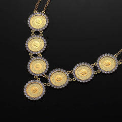 Gold Coin Necklace and Bracelet Jewelry Set for Women & Men – Middle Eastern African Inspired Gift - Free Delivery Worldwide only at Flexi Africa