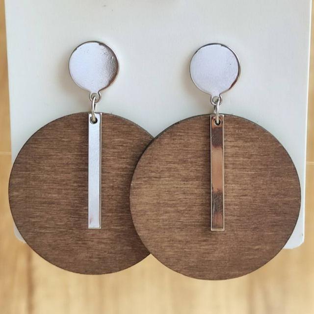 Handmade Zinc Alloy Geometric Wood Earrings - Trendy African Jewelry for Women - Flexi Africa offers Free Delivery Worldwide