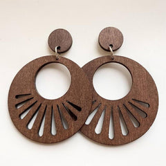 Handmade Zinc Alloy Geometric Wood Earrings - Trendy African Jewelry for Women - Flexi Africa offers Free Delivery Worldwide