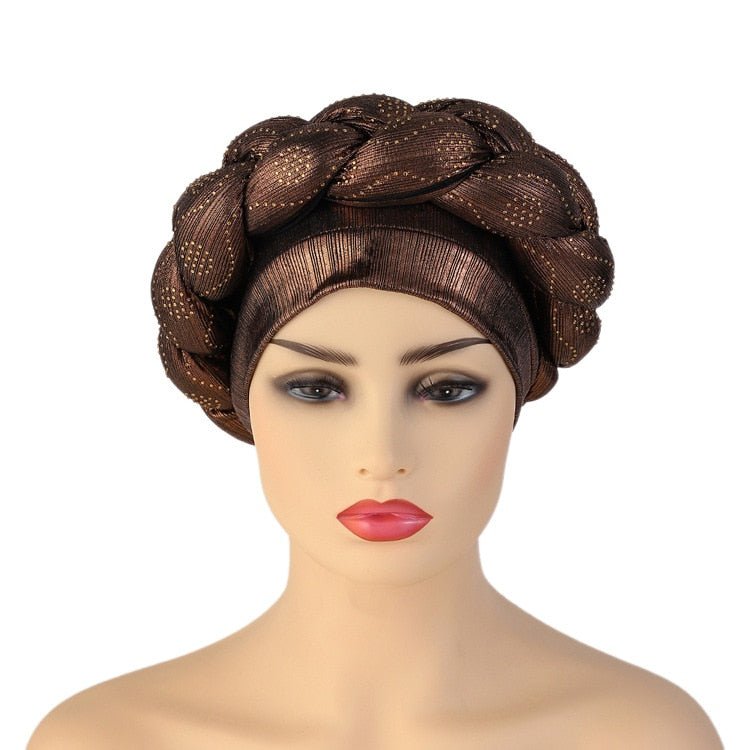 New Ready to Wear African Headtie Diamonds Glitter Women Turban Caps Bonnet Hats Female Autogeles - Flexi Africa - Shipping