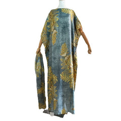 Plus-Size Dress Set with Elegant Floor-Length Gown and Matching Scarf - Flexi Africa - Free Delivery www.flexiafrica.com