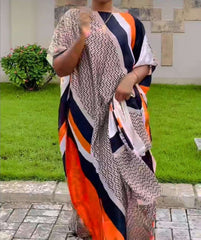 Printed Long Dress: Embrace Elegance and Culture - Free Delivery Worldwide only at Flexi Africa