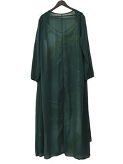 Printed V - neck Two Pieces Set - Women's Suspender Maxi Dress & Long Sleeve Cardigan - Free Delivery Worldwide only at Flexi Africa
