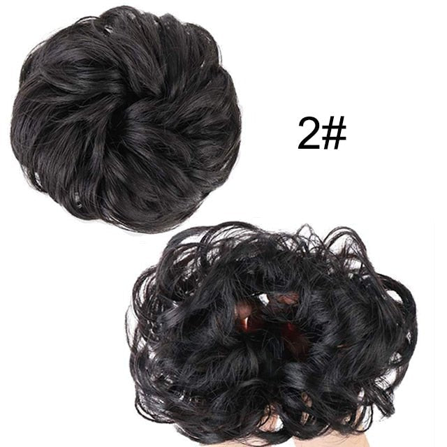 Short Afro Puff Synthetic Hair Bun Chignon Hairpiece Drawstring Ponytail Kinky Curly Updo Clip Hair Extensions - Flexi Africa