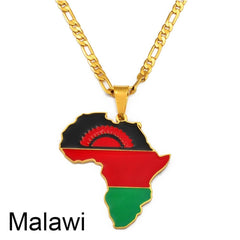 Showcase Your African Roots with Our Hip - hop Africa Map Pendant Necklace - Free Delivery Worldwide only at Flexi Africa