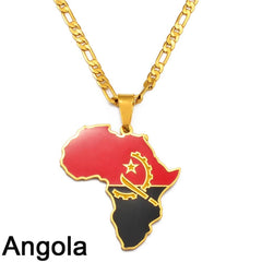 Showcase Your African Roots with Our Hip - hop Africa Map Pendant Necklace - Free Delivery Worldwide only at Flexi Africa