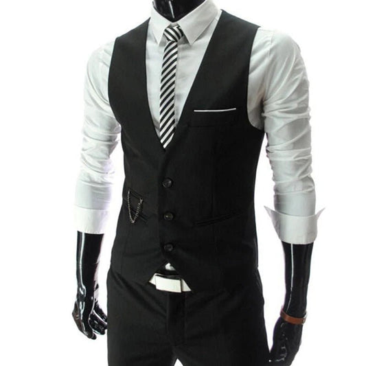 Slim-Fit Casual Dress Vests for Men - Comfortable Polyester-Cotton Broadcloth Fabric for Everyday Style - Flexi Africa